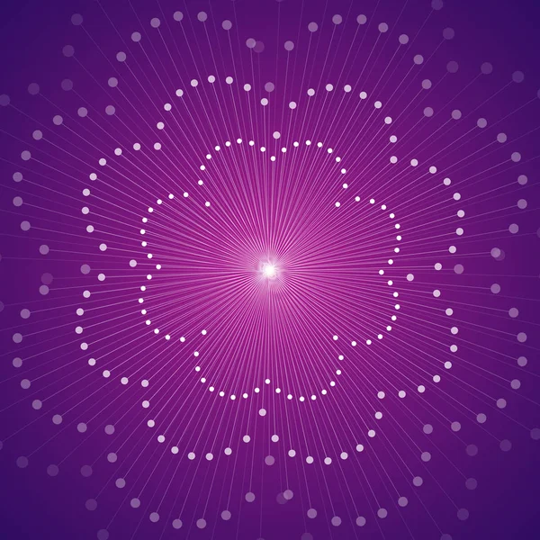 与连接的线和点的几何图案 矢量图紫色背景 — 图库矢量图片