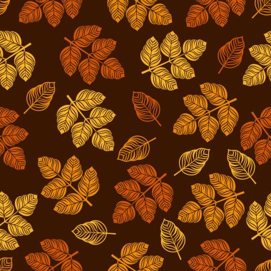 renkli yaprakları ile Seamless modeli. vektör çizim