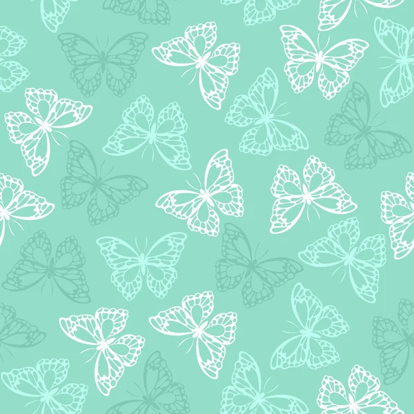 Seamless mönster med färgade fjärilar. Vektorillustration — Stock vektor