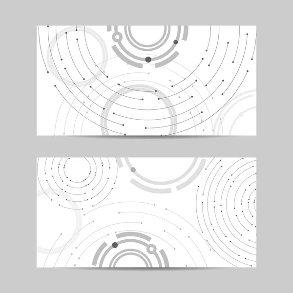 Conjunto de banners horizontais. Padrão geométrico com linhas e pontos conectados —  Vetores de Stock