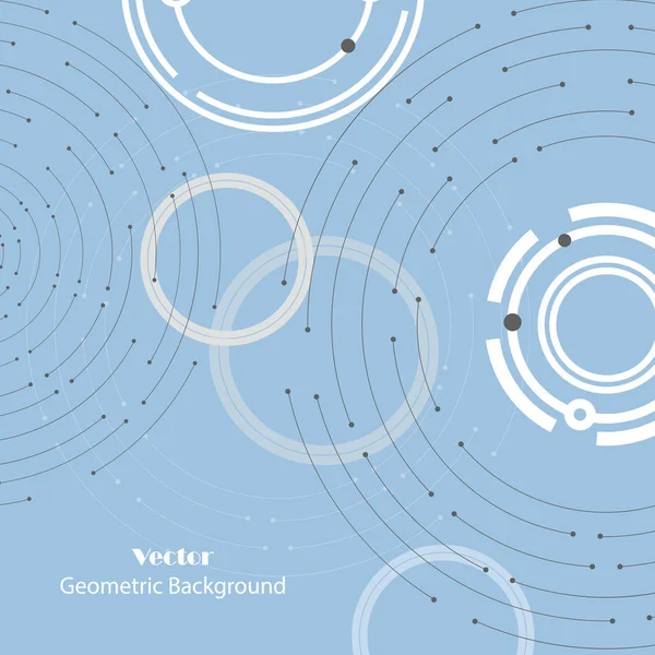 Geometrický obrazec s připojenými čarami a tečkami. — Stockový vektor