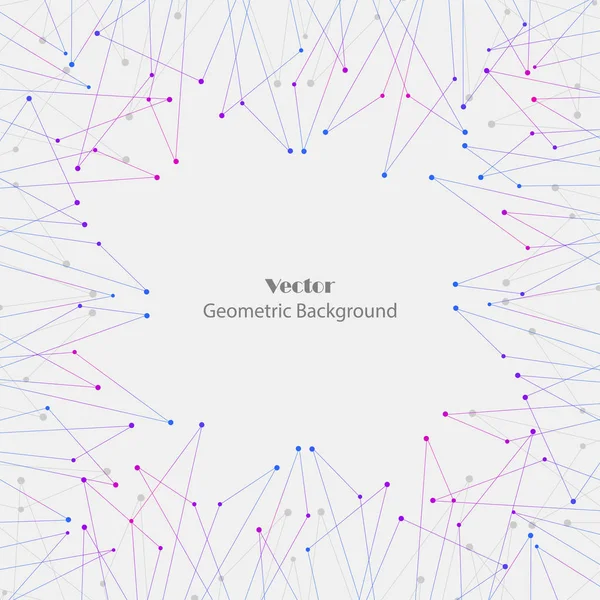 Geometrikus minta összekapcsolt vonalakkal és pontokkal. Vektorillusztráció — Stock Vector