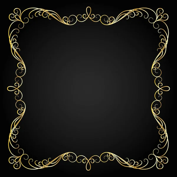 Vintage Gold Frame. Decorative vector frame with place for text — Stock Vector