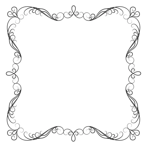 Zwarte kalligrafie decoratieve frame op witte achtergrond — Stockvector