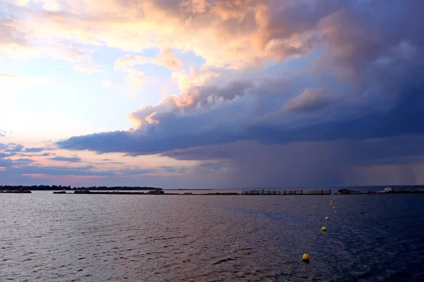 Zee Voor Storm Zonlicht Tallinn City Harbour — Stockfoto