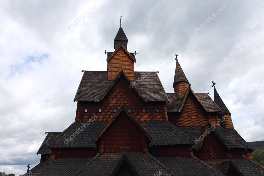 Heddal Stave Church, Norways largest stave church, Notodden municipality, the best preserved of wooden churches.