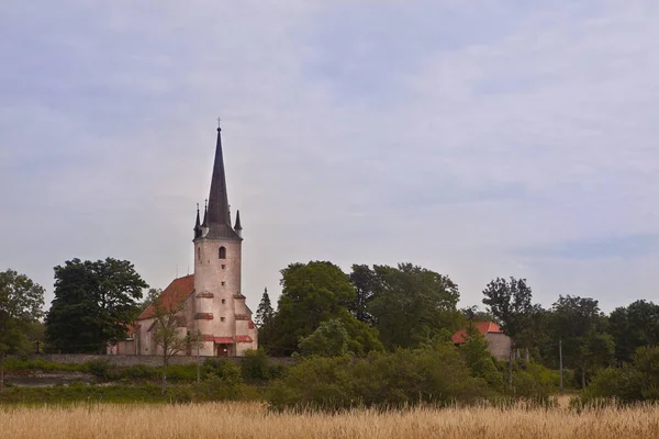 Церковь Харт-Мадизе в Эстонии, расположенная на высоком известняковом утесе. Строительство строительного камня XV века. церковная башня использовалась как маяк — стоковое фото