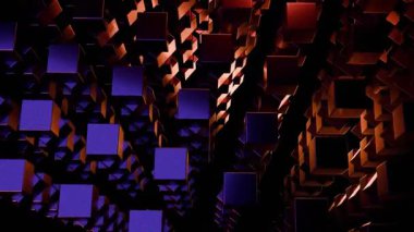 Soyut Mor ve Bakır 4K Hareket Grafikleri Küpleri