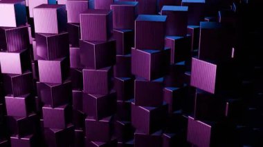Mor Küp Kenti Soyut 4K Hareket Grafikleri