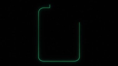 Çağdaş Yeşil Neon Batarya Şarj Edici Animasyon 4K Hareket Grafikleri