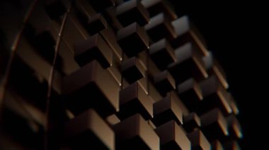 4K Karanlık Soyut Küp Izgara Döngüsü - Hareket Arkaplan Canlandırması