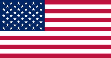 United State of America flag in correct proportion and official web colors. Vector illustration. clipart