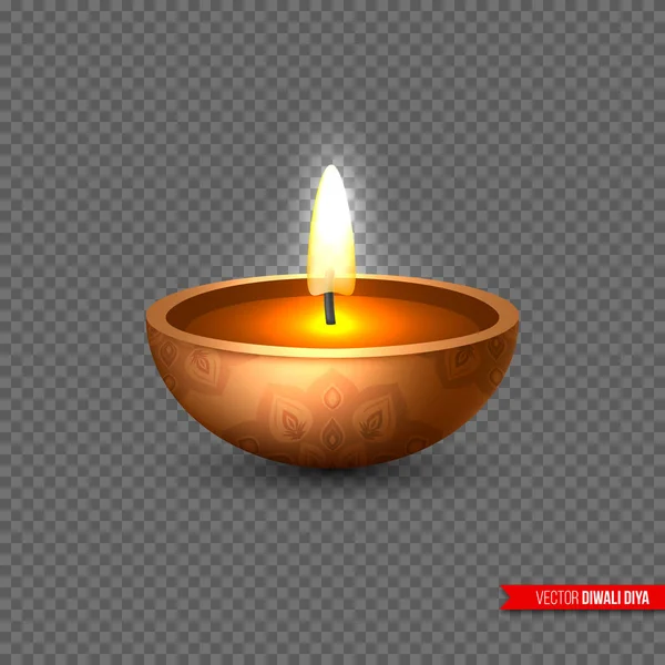 Diwali Diya Lampe Huile Élément Pour Fête Traditionnelle Indienne Des — Image vectorielle