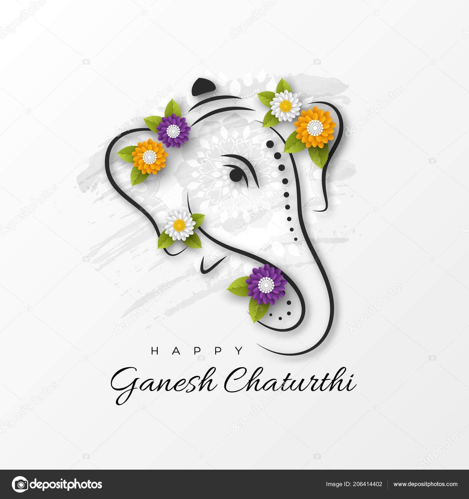 Holiday Design Traditional Indian Festival Ganesh Chaturthi Hand Drawn  Illustration Stock Vector Image by © #206414402