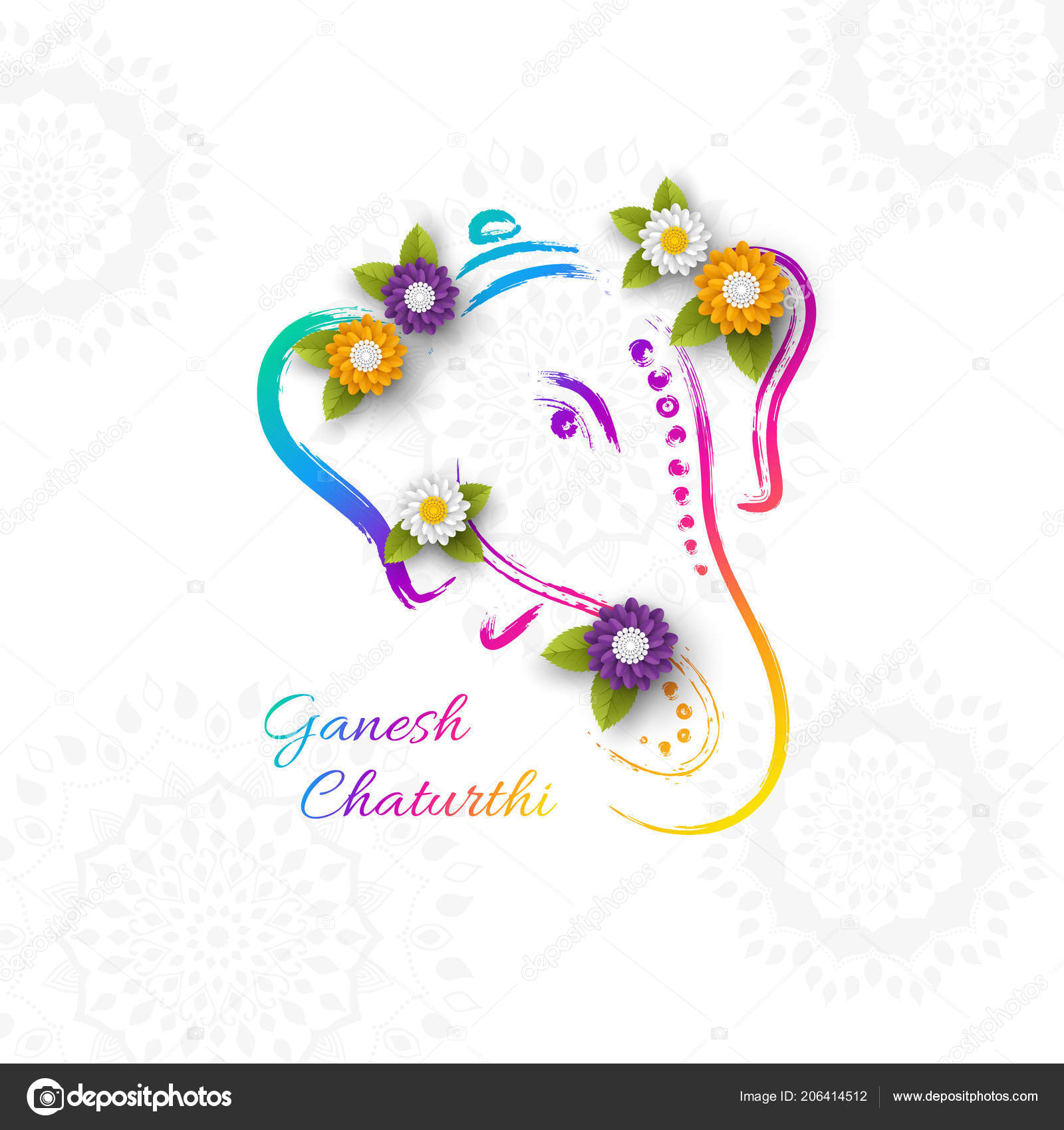 Holiday Design Traditional Indian Festival Ganesh Chaturthi Hand Drawn  Illustration Stock Vector Image by © #206414512
