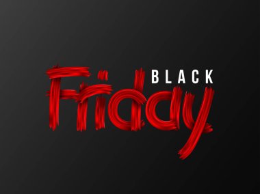 Siyah Cuma satış tipografik tasarım. El stilize yazı çekilmiş. Siyah arka plan, vektör çizim.