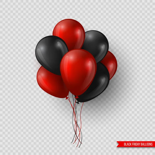 Black Friday venda balões brilhantes. Elementos de design realista isolados em fundo transparente, ilustração vetorial . —  Vetores de Stock