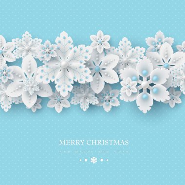 3d dekoratif kar taneleri ile Noel arka plan