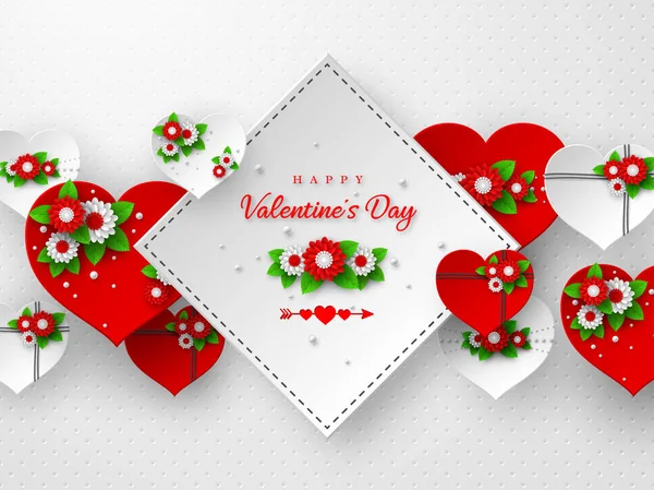 Valentines day holiday banner or poster. — Stock Vector