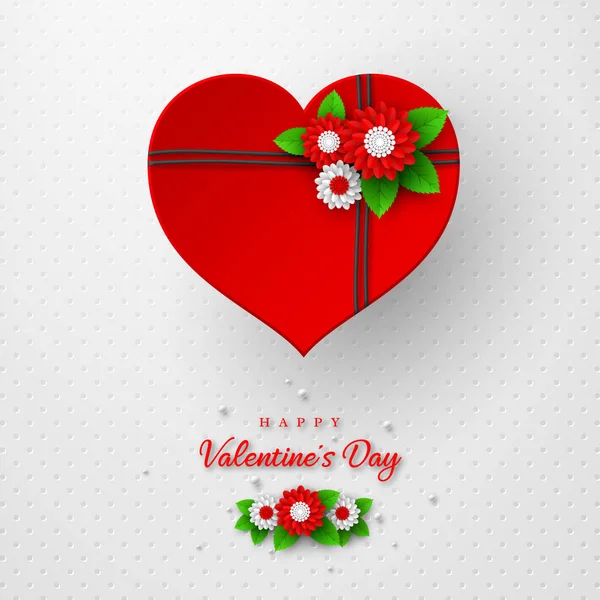 Дизайн Святкових Свят День Святого Валентина Папір Вирізав Червоне Серце — стоковий вектор