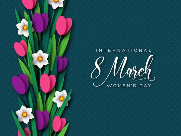 Grußkarte zum Frauentag am 8. März. — Stockvektor