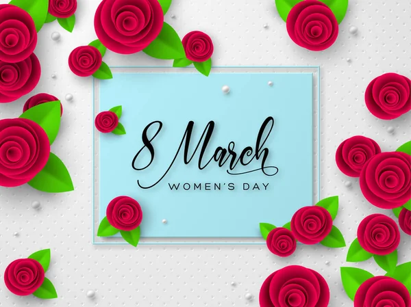8 marca kartkę z życzeniami na dzień kobiet. — Wektor stockowy