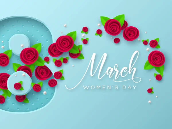 Grußkarte zum Frauentag am 8. März. — Stockvektor