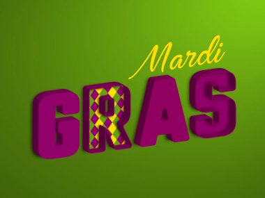 Mardi Gras tipografik tasarım.