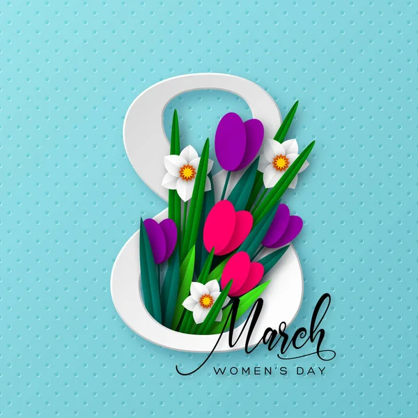 3 月 8 日国際女性の日グリーティング カード — ストックベクタ