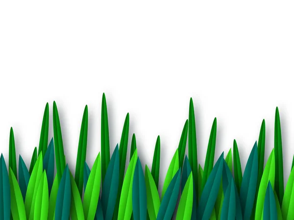 Folhas verdes de estilo corte de papel isoladas em branco . —  Vetores de Stock