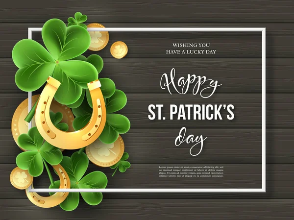 St. Patricks Day greeting holiday design. — Stock Vector