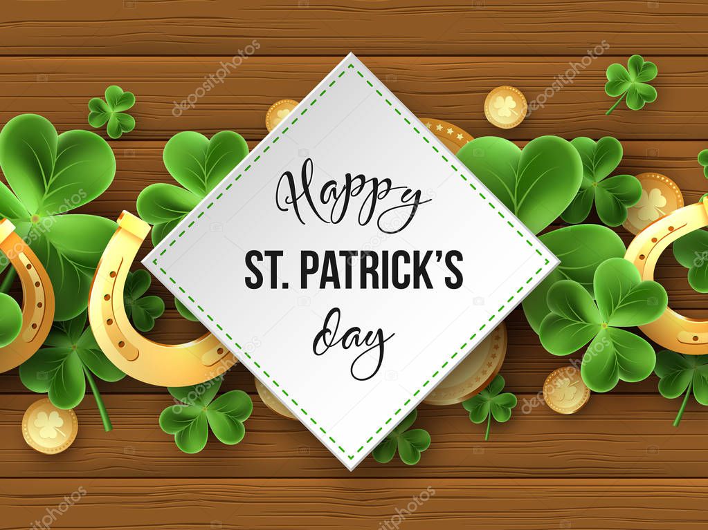 St. Patricks Day greeting holiday design.