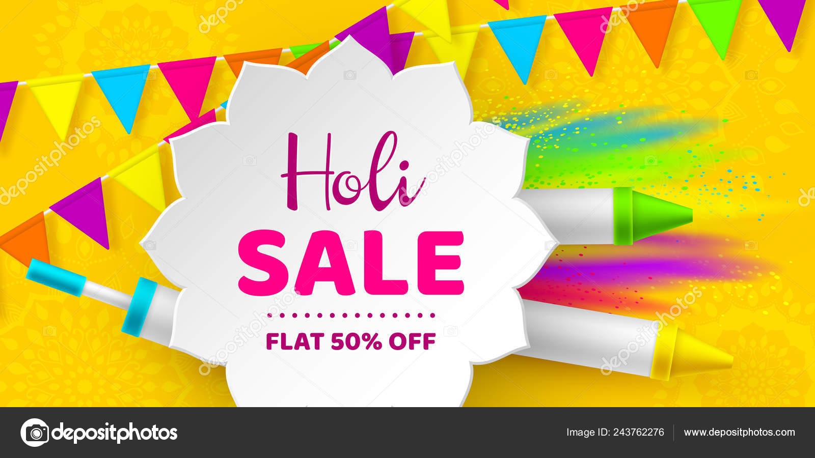 Holi sale promotional background. Stock Vector Image by  © #243762276