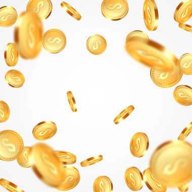 Gerçekçi 3d altın sikke patlama.