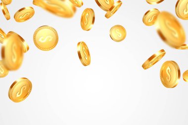 Gerçekçi 3d altın sikke patlama.