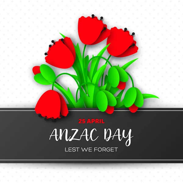 Anzac Day memorail day card. — Stock Vector