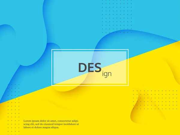 Vloeibare abstracte gele en blauwe achtergrond. — Stockvector