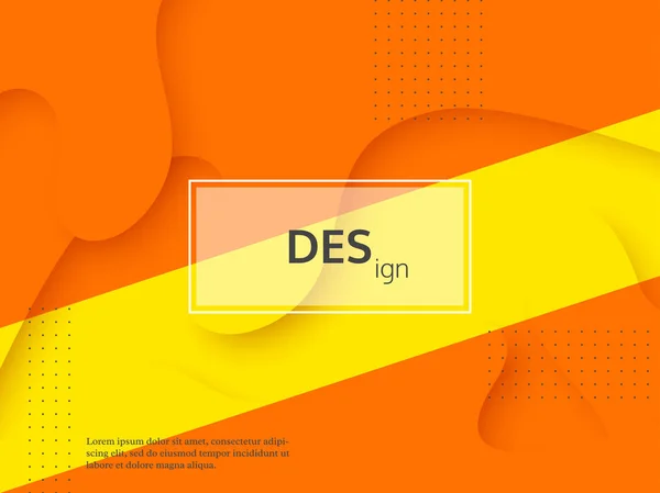 Flytande abstrakt gul och orange bakgrund. — Stock vektor