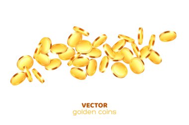 Gerçekçi 3d altın sikke patlama.