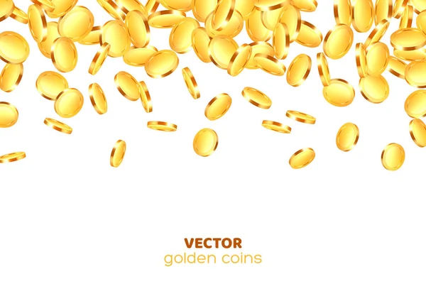 Realista 3d monedas de oro explosión . — Vector de stock