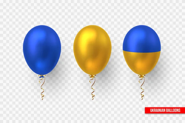 Balões na cor tradicional da bandeira ucraniana . — Vetor de Stock