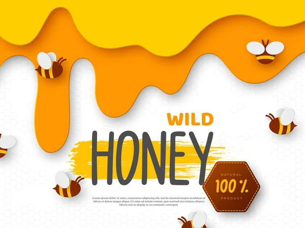 Design för biodling och honungsprodukt — Stock vektor