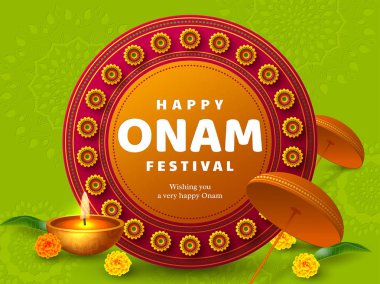 Güney Hindistan için Onam festivali arka planı.