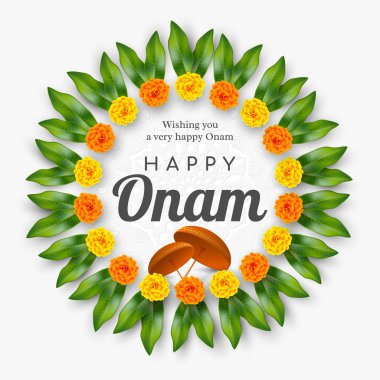 Güney Hindistan için Onam festivali arka planı.