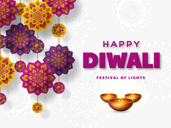 Feiertagsgestaltung beim Diwali-Festival. — Stockvektor