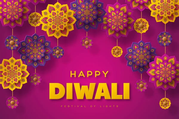 Festival de Diwali design typographique . — Image vectorielle