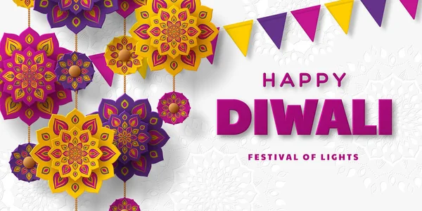 Diwali festival typografisches design. — Stockvektor