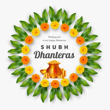 Shubh Dhanteras holiday composition. clipart