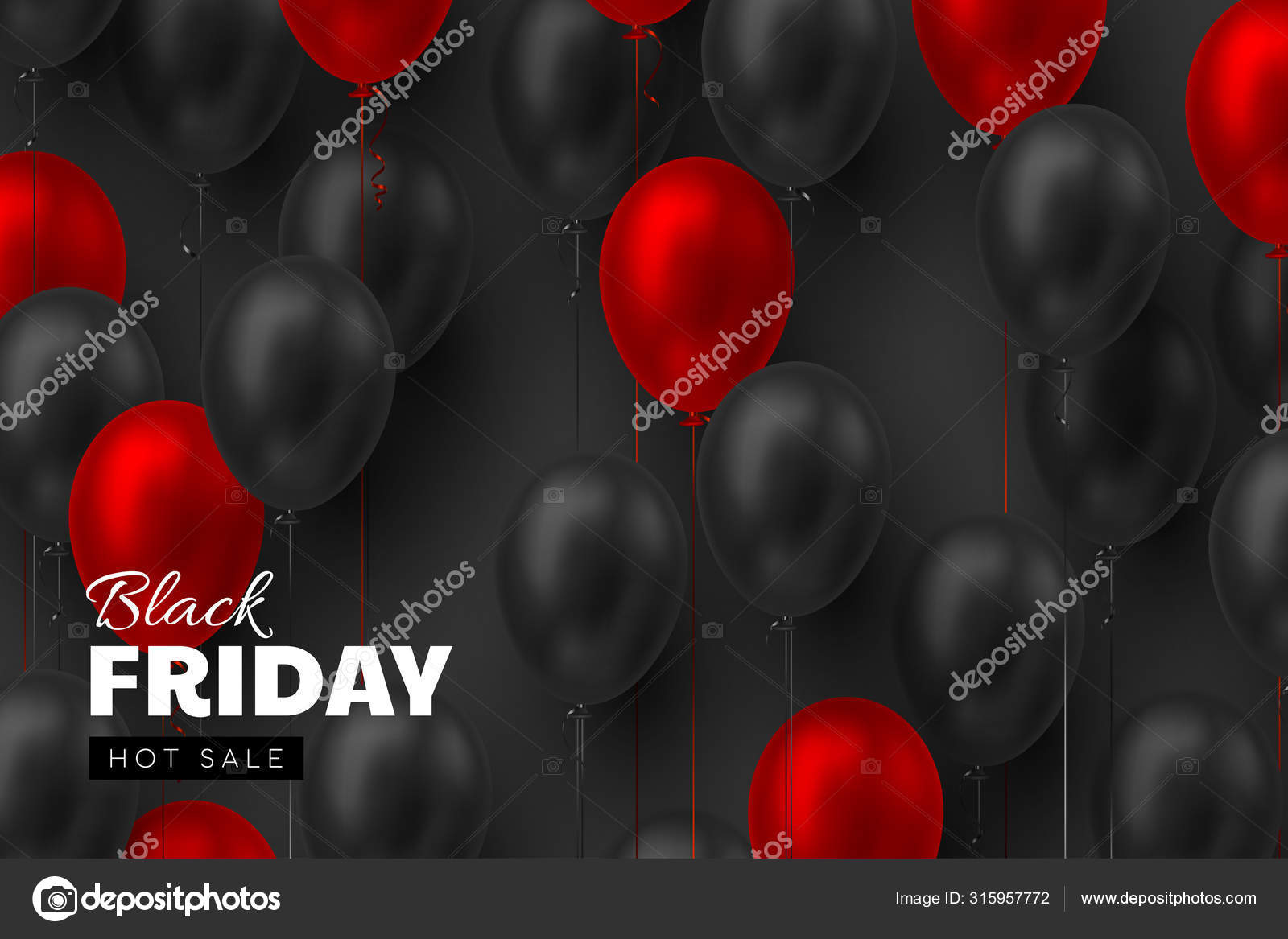 Balloons black background Vector Art Stock Images | Depositphotos