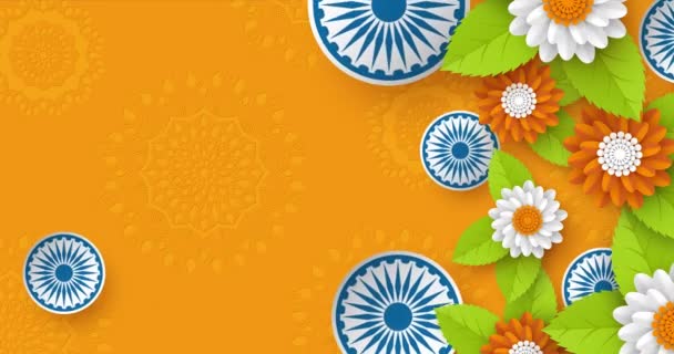 Animation vidéo 4K pour les fêtes nationales de l'Inde . — Video
